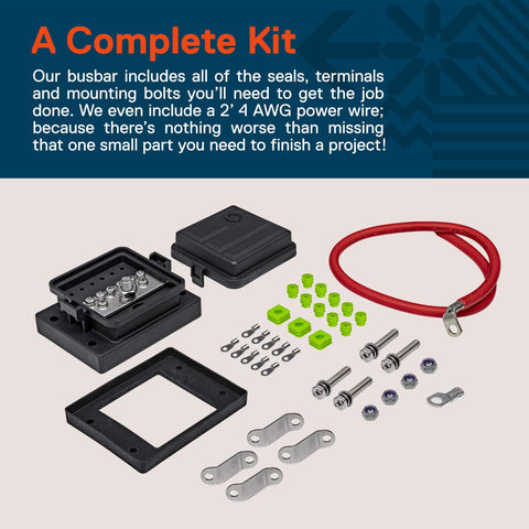 Waterproof Ground Power Distribution Terminal Block with Insulated Bus Bar Box for 12V Auto Marine Car RV Boat UTV ATV