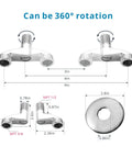 Wall Mount Kitchen Faucet With 360 Degree Rotating Spout Folding Design 17 Inch Reach Side Sprayer And 2 Handle Pot Filler dimensions
