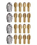 Replacement Collets And Nut Set For Rotary Tools Eight Copper Slotted Collets And Two Silver Collets displayed linearly