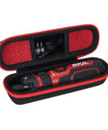 Heavy Duty Hard Shell Protective Case For Rechargeable 4V Cordless Screwdriver Tool Organizer holding a red SKIL screwdriver.