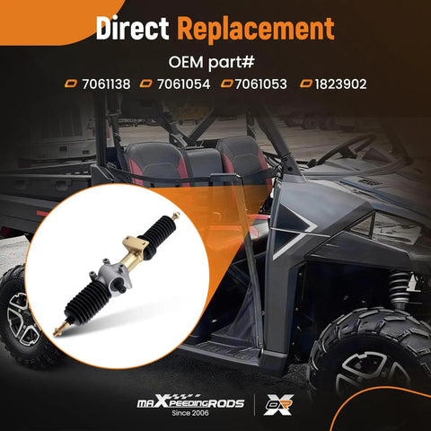 Steering Gear Box Rack And Pinion Assembly For Polaris Ranger XP 900 2013-2019, image with off-road vehicle background