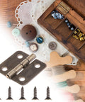 Antique Bronze 180 Degree Mini Hinge Set With 10 Hinges And 40 Screws For Wooden Boxes Jewelry Boxes Cabinets DIY Crafts 18x16mm