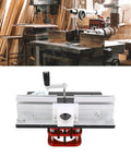 Dead Solid Manual Router Table Base With 51mm Lift Stroke For Woodworking Precise Height Adjustment Fits 64 To 66mm Motors on workshop table.