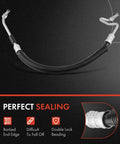 Power Steering Pressure Line Hose Assembly Fits GMC Yukon Yukon XL 1500 2500 Suburban Silverado Cadillac Hummer With O Ring Pump To Hydraulic Brake Booster featuring barbed end edge and double lock beading.