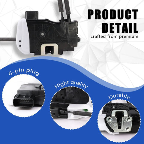 Front Left Driver Side Door Lock Actuator For Hyundai Tucson 2010 Through 2017 Electric Power Latch Motor detail with 6-pin plug.