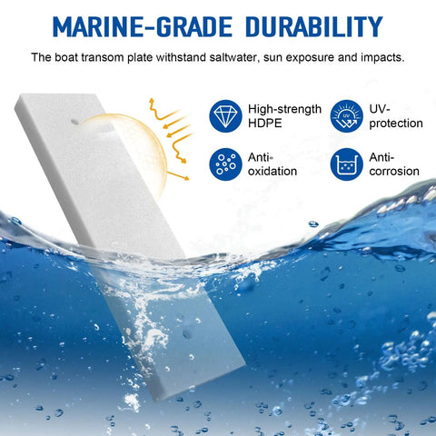 Universal Transducer Mounting Plate For Boats And Kayaks, 12 By 3.5 By 0.75 Inch Marine Grade White shown with durability features