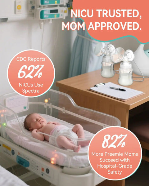 Replacement Breast Pump Parts Kit For S1 S2 S9 Plus Compatible Pumps, 2 X 24mm Flanges, Duckbill Valves, Tubes, Bottles, Backflow Protectors, Not Original Accessories, Built To Last And Easy To Install. NICU scene with breast pump bottles