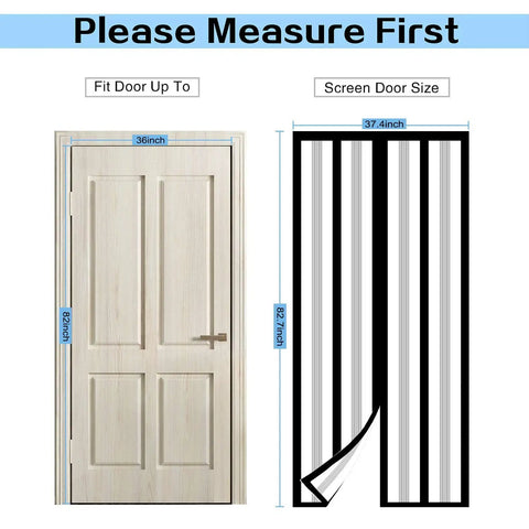 Measurements of Magnetic Insulated Door Curtain With Hands Free Self Closing Privacy Screen For Year Round Comfort