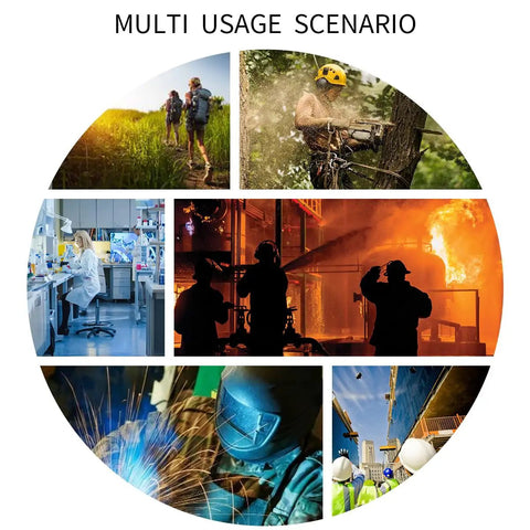 Various usage scenarios for Go To Transition Photochromic Safety Glasses With UV400 Grey Lenses And Ansi Z87 Impact Resistant Wraparound Frame.