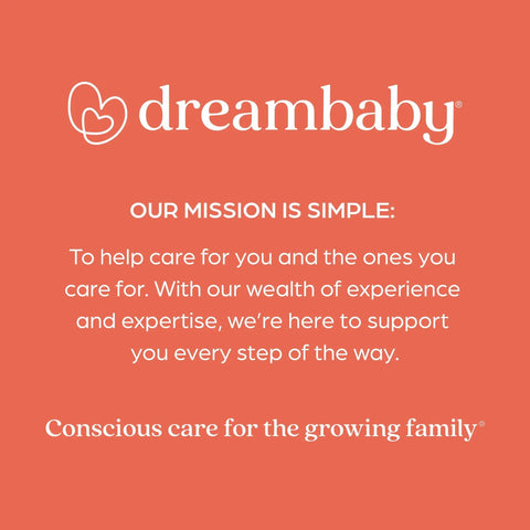 Mission statement of Dreambaby brand with emphasis on care and support for families.