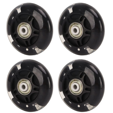 4-pack of 69mm inline skate wheels with PU rubber and ABEC 9 bearings for outdoor hockey skates and luggage, ultra quiet, smooth ride