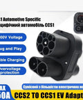 Ccs2 To Ccs1 Dc Ev Adapter 250A Fast Charging Converter 1000V showing dual connectors for seamless charging compatibility.