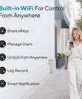 Bolt Pro WiFi Smart Deadbolt Lock With Apple Home Key Matter Support Biometric Fingerprint Reader auto unlock features on mobile.