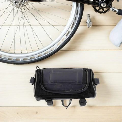 Ultimate Oxford Waterproof Bike Front Handlebar Bag For Cycling Adventures, 900D Cloth Organizer With Easy Mounting, Perfect Storage Solution For Mountain Biking And E-Bike Rides On Any Road Trip, black