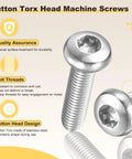 M6 30mm Pan Head Torx Security Screws 10 Pack Silver Fasteners Furniture Bed Frames Shelves Cabinets Anti Strip Design