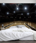 Dope Basketball Peel And Stick Wallpaper For Living Room And Bedroom Self Adhesive Removable Wall Mural Poster Sticker Background Decor 100 Inches By 144 Inches Cut Into Six Panels Durable PVC Material showing a basketball court scene.