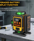 Ultra Precise 4x360 Degrees Self Leveling Laser Level Kit With Tripod, LCD touch screen, green cross line, on table