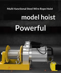 Heavy Duty Electric Hoist Winch For Home And Workshop Lifting 300kg To 400kg Capacity With Auto Brake Power Off Safety Gear Fast Traction Cable Puller Machine with steel wire rope and powerful motor