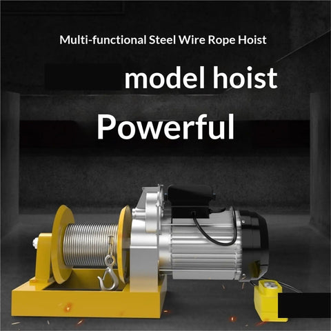 Heavy Duty Electric Hoist Winch For Home And Workshop Lifting 300kg To 400kg Capacity With Auto Brake Power Off Safety Gear Fast Traction Cable Puller Machine with steel wire rope and powerful motor