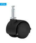 1 Inch Swivel Stem Casters With Brakes 8 Pack Nylon Wheels 360 Degree Insert Swivel Stem For Chairs And Furniture Replacement