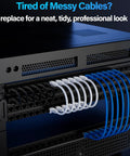 10Gbps Cat6 Ethernet Cable 75 Ft UTP Bare Copper Network Cable setup in server rack, highlighting neat installation.