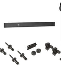 Mini Rustic Sliding Barn Door Hardware Kit In Oil Rubbed Bronze For Cabinets Bookshelves Vanities TV Consoles And More With Fully Included Mounting Hardware For Easy Install 48 Inch Track displayed on white background