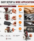 Easy setup steps for Badass Electric Belt Sander Featuring Adjustable Angle And Seven Speed Switches Spanning Four Thousand To Nine Thousand RPM.