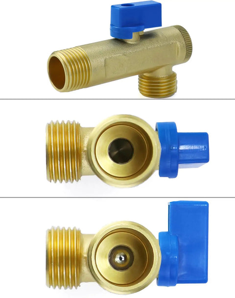 Automatic Timed Condensate Drain Valve Set Of Four One Half Inch AC 110V Two Way Direct Acting Drain Valve brass construction with blue knob.