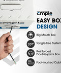 Hand pulling Cat6 Ethernet Cable 1000ft Bulk LAN Wire 23AWG UTP CMR Riser 10Gbps 550MHz from pull box, easy box design features.