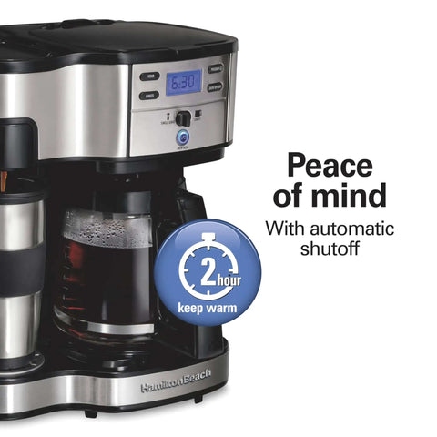 2 Way Programmable Coffee Maker With Single Serve And 12 Cup Glass Carafe Black With Stainless Steel Accents Easy Scoop