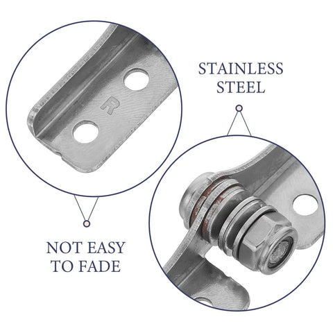 Close-up of Stainless Steel Torque Hinge Set With Damping For Doors Cabinets And Windows 0.8 Nm Positioning Hinge detail showing material.