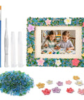 Mosaic Photo Frame Kit For Kids With Glass Pebbles, Hands On Arts And Crafts Activity, Decorate Your Own Picture Frame, Kid Friendly DIY Craft Set