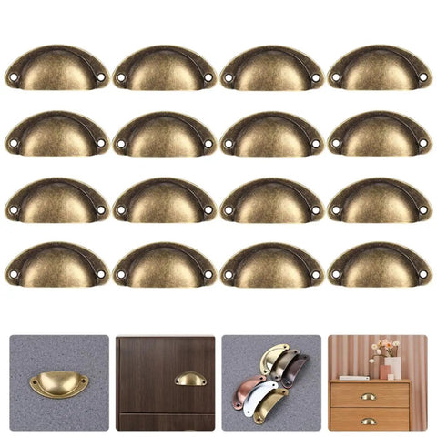 Vintage Wardrobe Handles And Drawer Pulls Antique Brass Half Moon Cabinet Hardware For Furniture Drawers And Doors, Rustic Knobs Set