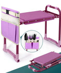 Fold Away Garden Kneeler And Seat With Tool Pouch 2 In 1 Stool for Easy Kneeling Or Sitting Lightweight And Portable for Outdoor Lawn Care