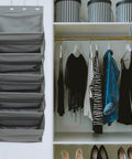 Straight Up Game Changer Over The Door Shoe Rack With Six Roomy Pockets To Keep Your Entryway Sleek features a gray weatherproof fabric.