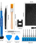 One Handed Precision Screwdriver Set With 360 Degree Rotating Handle S2 Steel Magnetic Bits For Glasses Watches And Laptop Repair Includes Oxford Pouch Magnetizer Tweezers And Pry Tools with size dimensions