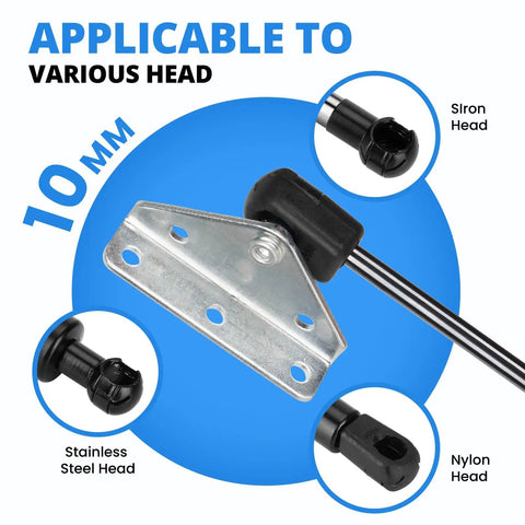 10mm Ball Stud Mounting Bracket Kit For Gas Shocks And Struts, Includes 2 L-Type Mounts in various head types