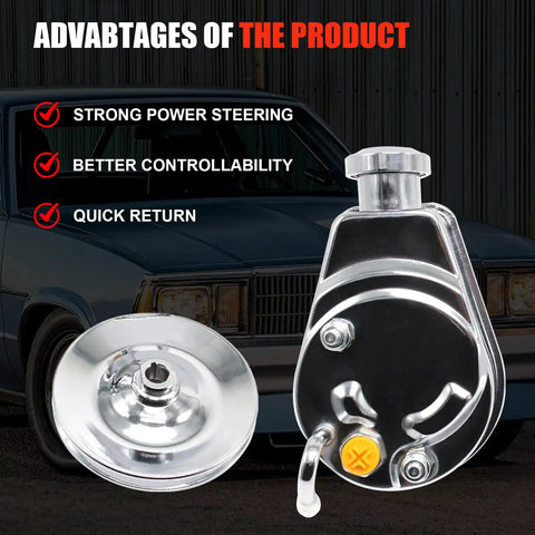 Dude This Sweet Xiloong Chrome Saginaw Power Steering Pump Is The Perfect Fit For Your Classic Gm Chevy Sbc Bbc Or Gmc Big Block 350 With Long Or Short Water Pump And It Works Like A Charm On Almost Any 1966 To 1974 Era Engine Setup Guaranteed, chrome steering pump and pulley kit