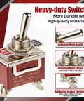 Waterproof 12V 30A SPST Toggle Switch 2 Pin On Off Tough As Nails Marine Automotive with industrial metal handle and thread
