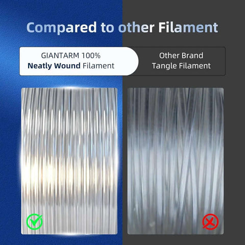 Comparison of neatly wound vs tangled Crystal Clear PLA Filament 1.75Mm 1Kg Spool for 3D Printing Vacuum Packed Warp-Free