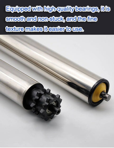 Heavy Duty Stainless Steel Conveyor Rollers Five Pack Non Powered Idler Tubes with high-quality bearings for smooth rolling action.