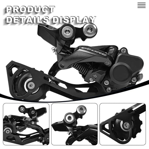 10 Speed Rear Derailleur Direct Mount With SGS Long Cage For Mountain Bikes RD M6000 SGS, full side view, 42T cassette compatible
