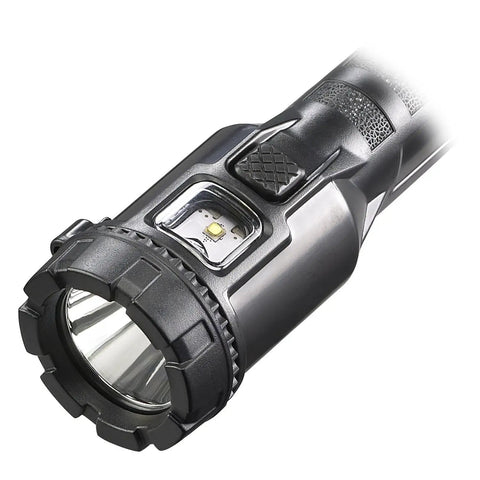 Close view of the Dual Beam Industrial Flashlight Workhorse With Spot And Flood Modes Intrinsically Safe 140 Lumen Output.
