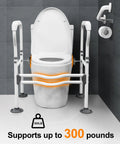Toilet Safety Rails With Adjustable Handles And Grab Bars For Elderly And Handicap, 300 Lbs Capacity around standard toilet