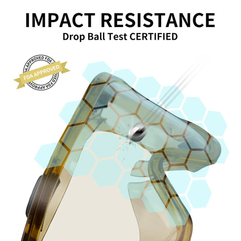 Close-up of Six Pack Safety Goggles With Anti Fog Lenses ANSI Z87.1 Certified, drop ball test showing impact resistance.