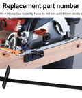 Heavy Duty Circular Saw Rip Fence Guide Replacement Kit for precise cuts on wood with sturdy black metal design.
