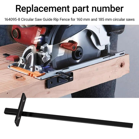 Heavy Duty Circular Saw Rip Fence Guide Replacement Kit for precise cuts on wood with sturdy black metal design.