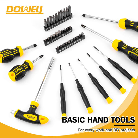 All In One 228 Piece Mechanic Tool Set With Socket Wrench Auto Repair Kit in durable chrome pro grade hand tools laid out on white surface