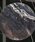 Slick Round Lazy Susan Turntable For Dining Tables With Smooth 360 Degree Rotation And Hella Sturdy Load Bearing Marble Texture Surface Easy To Clean Kitchen Serving Spinner 40 Inch Multi Color with black and white marble design.