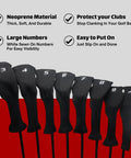 Right Handed K5s Hybrid Set For Seniors In Standard Length With Midsize Grips, black hybrid head covers with numbers visible